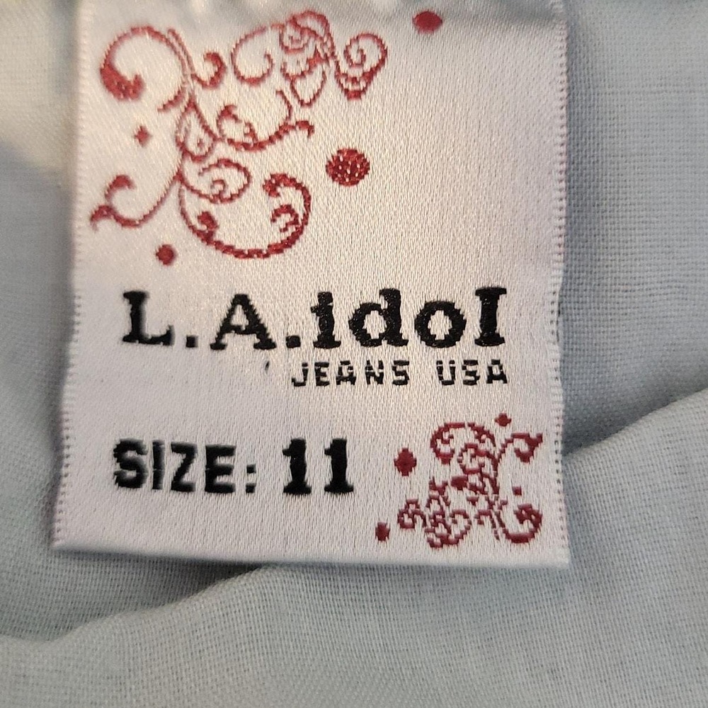 Vintage Y2K LA Idol Bling Jeans Women's‎ Western Low Rise 90s Rhinestone Size 11 - Picture 3 of 10